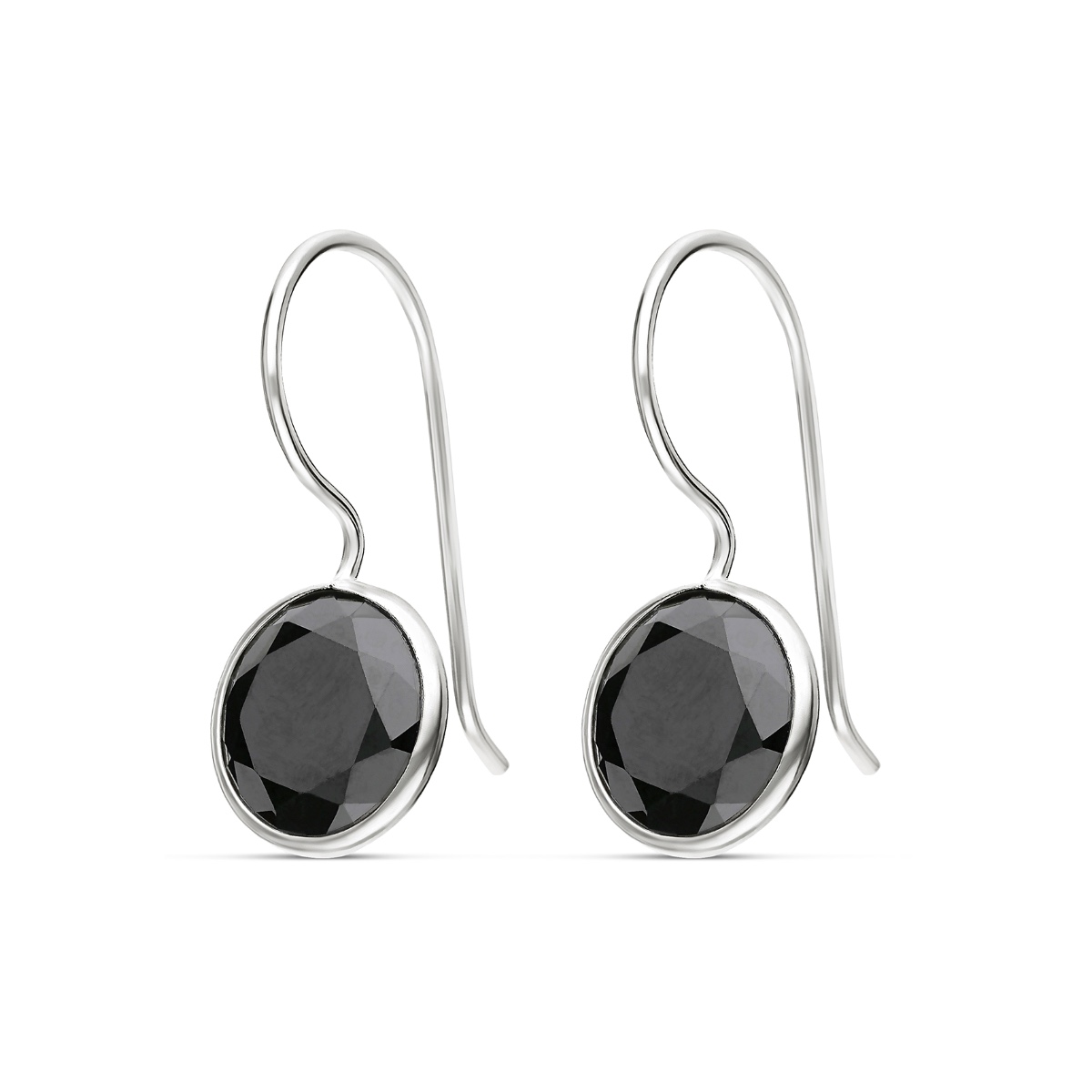 BOUCLES NOIRES CRISTAL 8MM