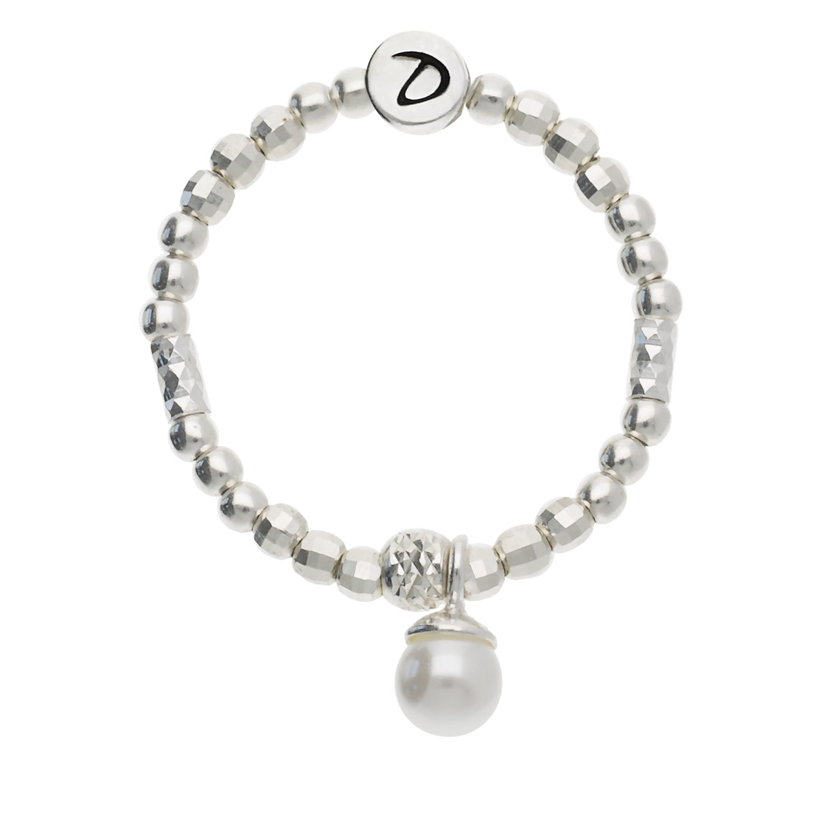 BAGUE ÉLASTIQUE PERLE NACRÉE 4 MM Argent 925
