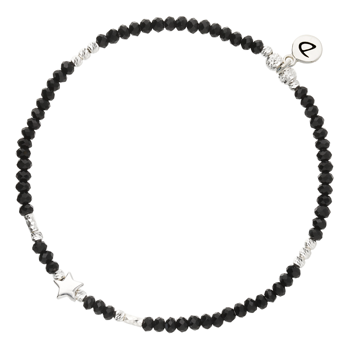 Bracelet Élastique En Argent 925 Noir La Petite Star