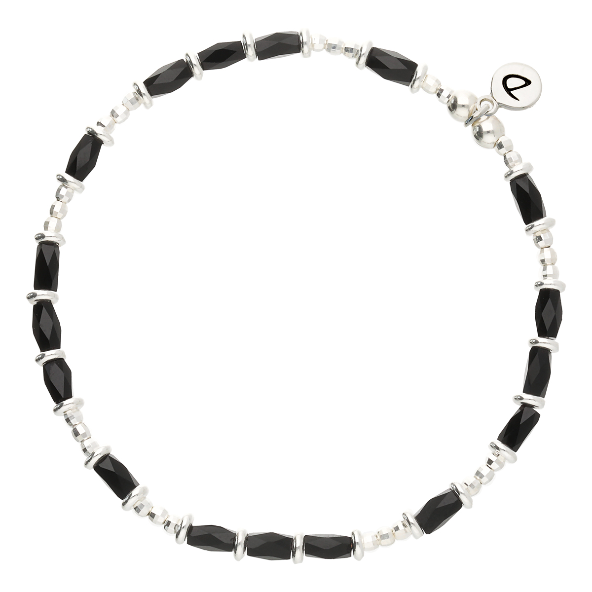 Bracelet Élastique En Argent 925 Noir Prestance