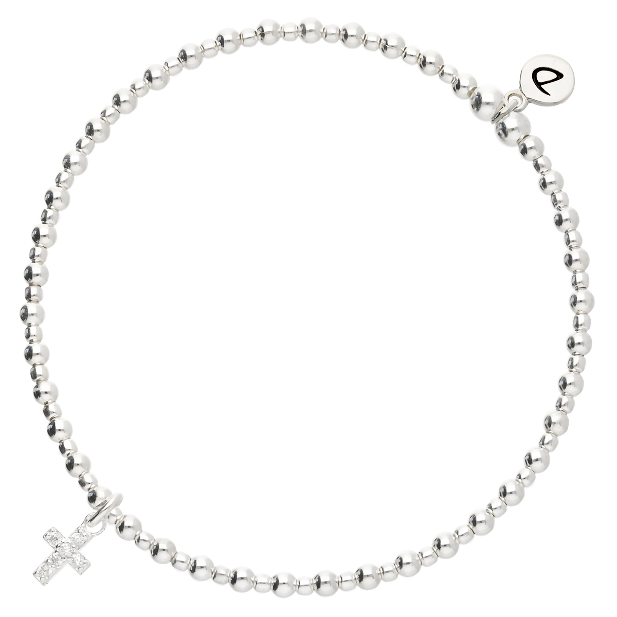 Bracelet Élastique En Argent 925 Croix Oxyde De Zirconium