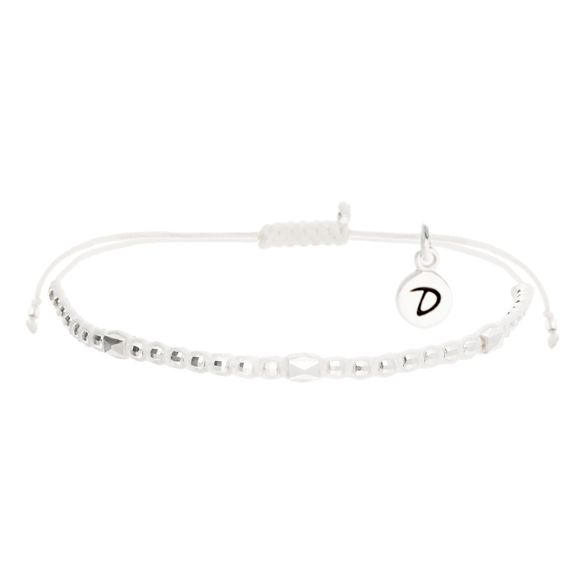 Bracelet Macramé en Argent 925 Blanc Le Rockeur