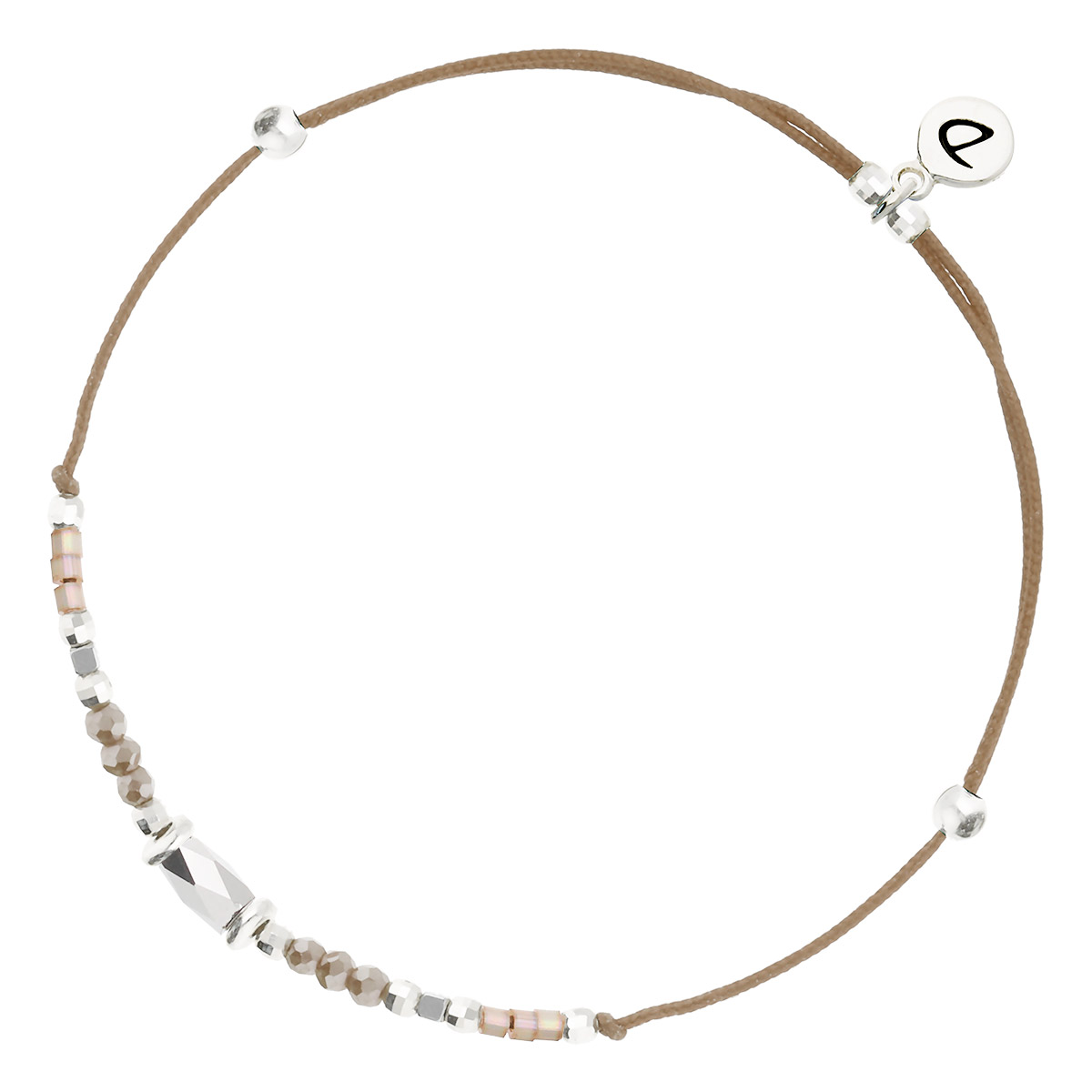 Bracelet Cordon en Argent 925 Marron Le Délicat