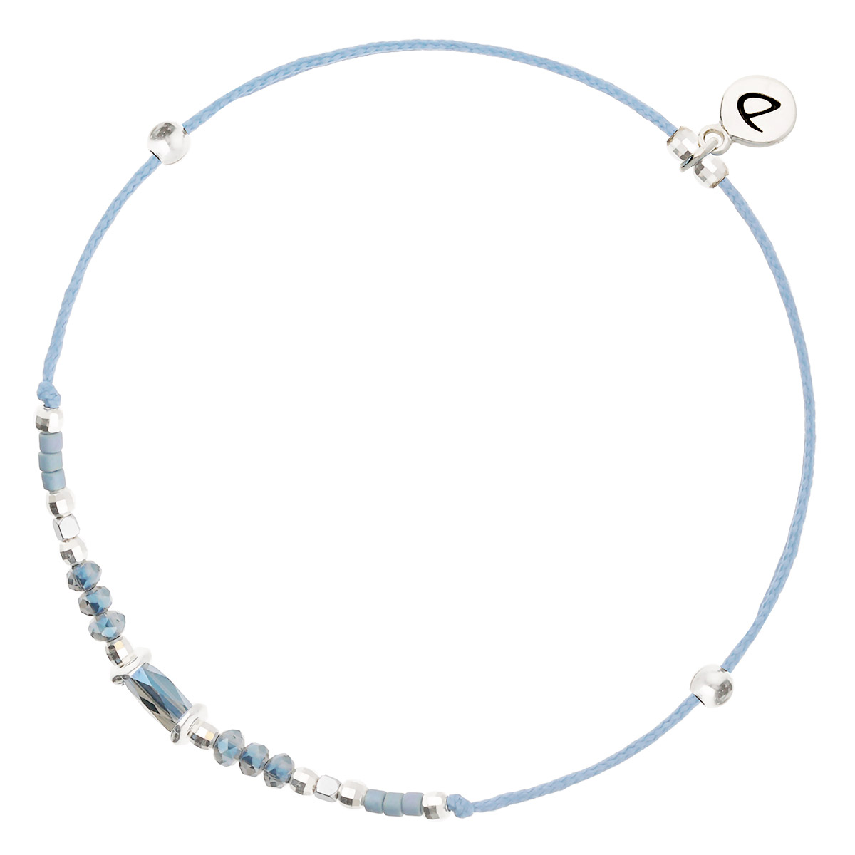 Bracelet Cordon en Argent 925 Bleu Le Délicat