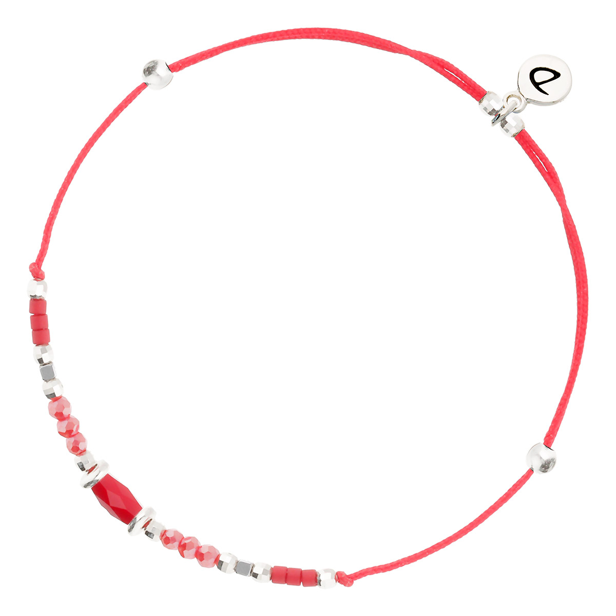 Bracelet Cordon en Argent 925 Rouge Le Délicat