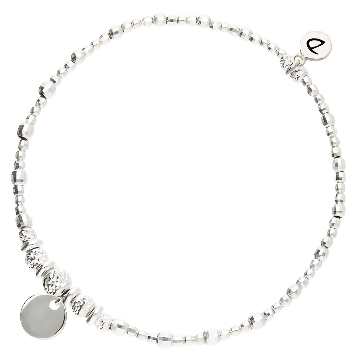 Bracelet Élastique En Argent 925 Pastille Gravable