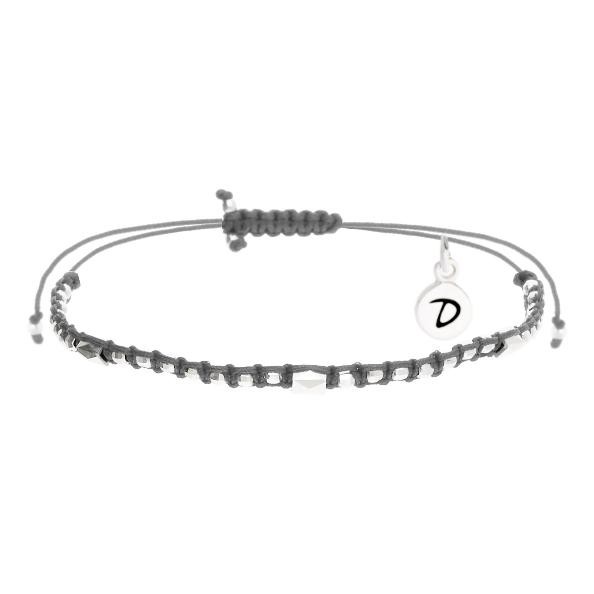 Bracelet Macramé en Argent 925 Gris Le Rockeur