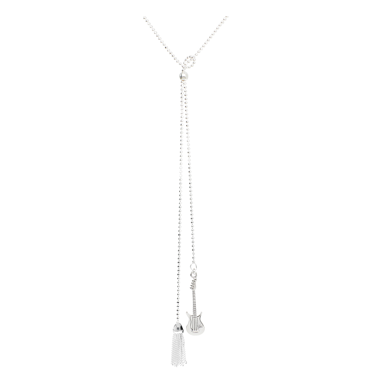 Collier Pure Guitare Et Pompon En Argent 925