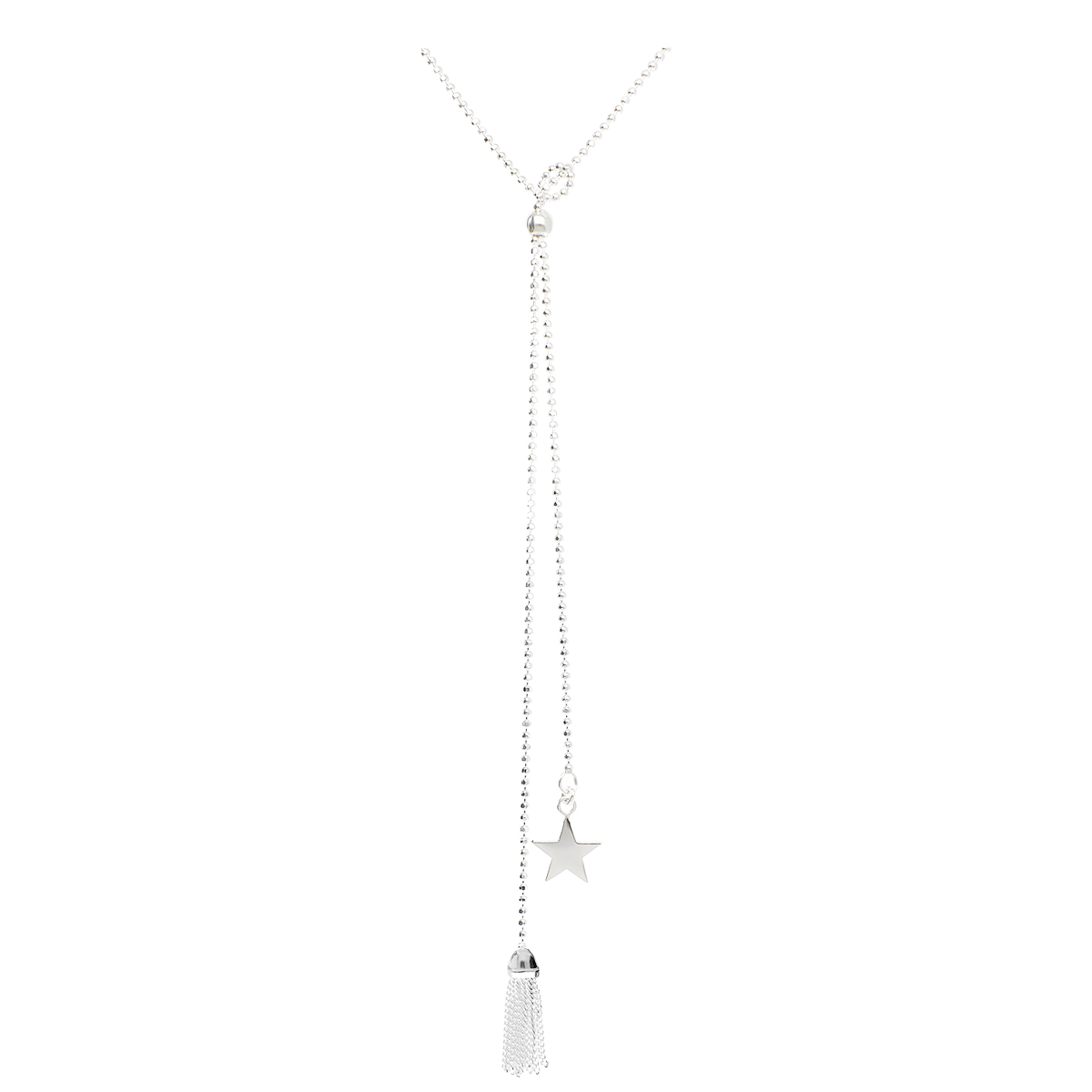 Collier Pure Étoile Et Pompon En Argent 925