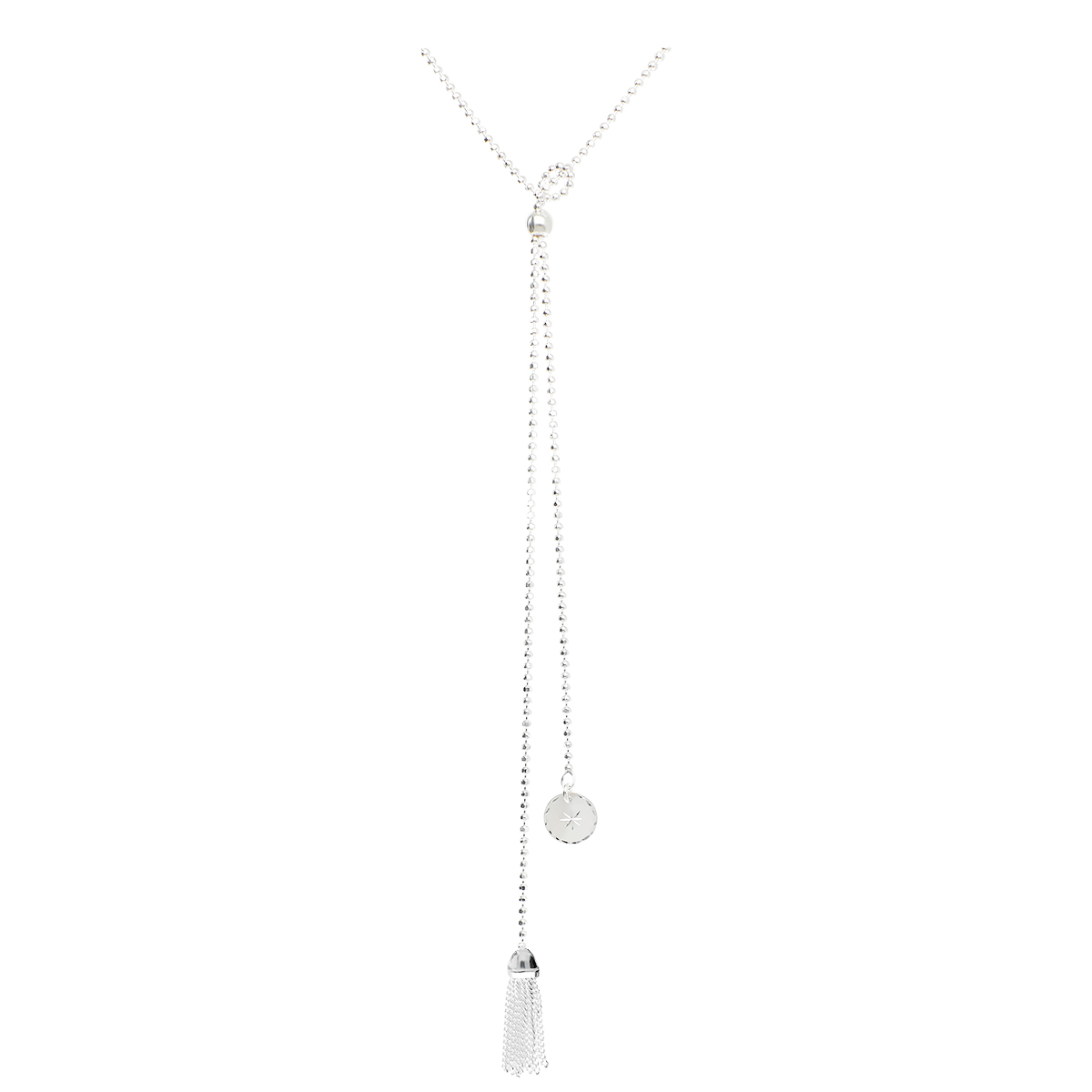 Collier Pure Pastille Étoile Et Pompon En Argent 925