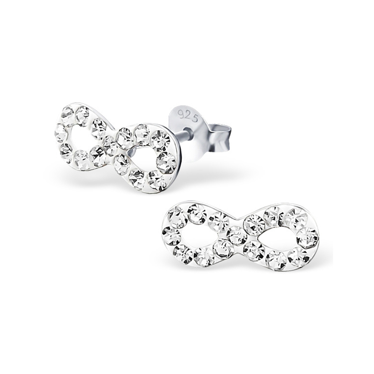 BOUCLES CRISTAL INFINI BLANC