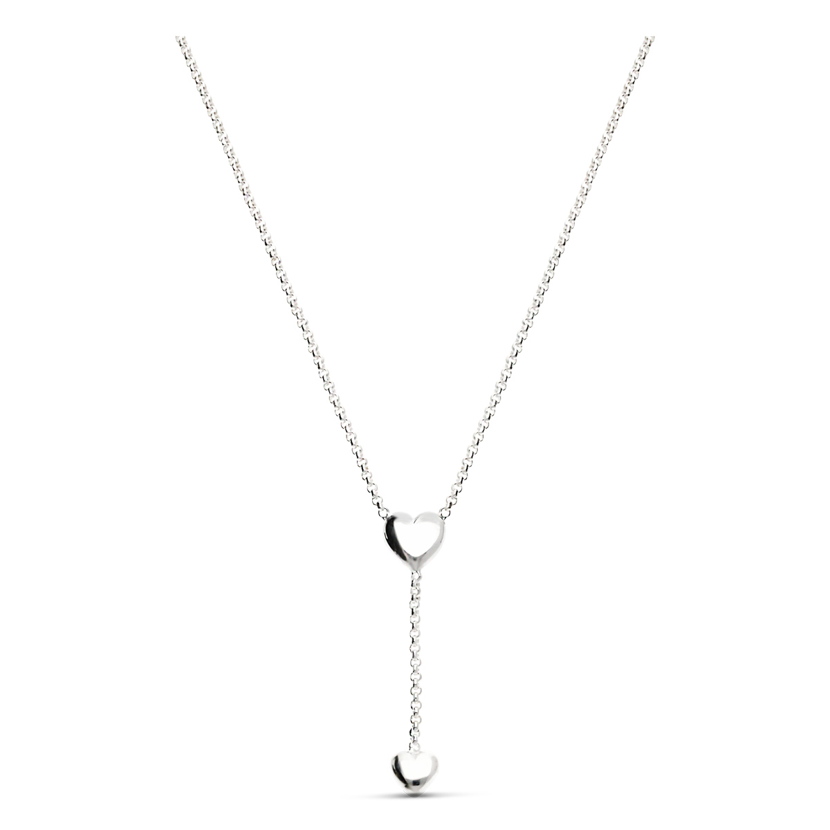 Collier Pure 2 Cœurs En Argent 925