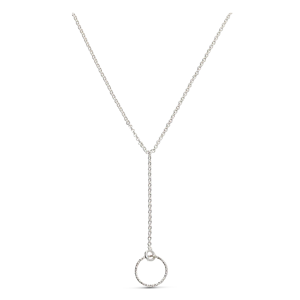 Collier Pure Anneau Ciselé En Argent 925