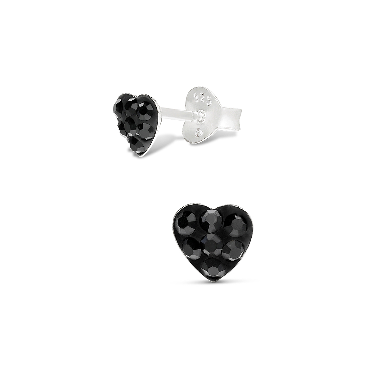 BOUCLES CŒUR OXYDES NOIRS