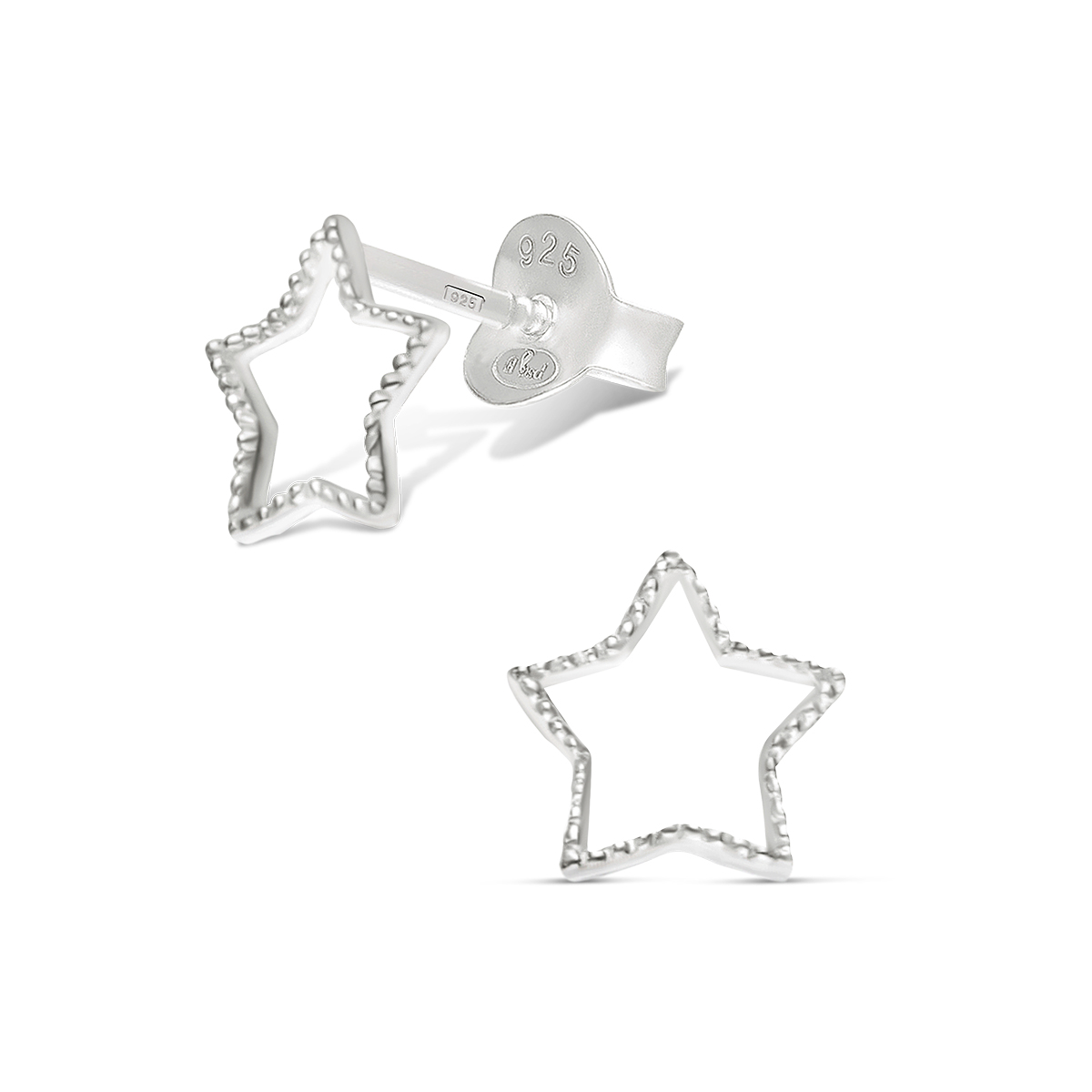 BOUCLES ÉTOILE CREUSE À BORDS POINTILLÉS