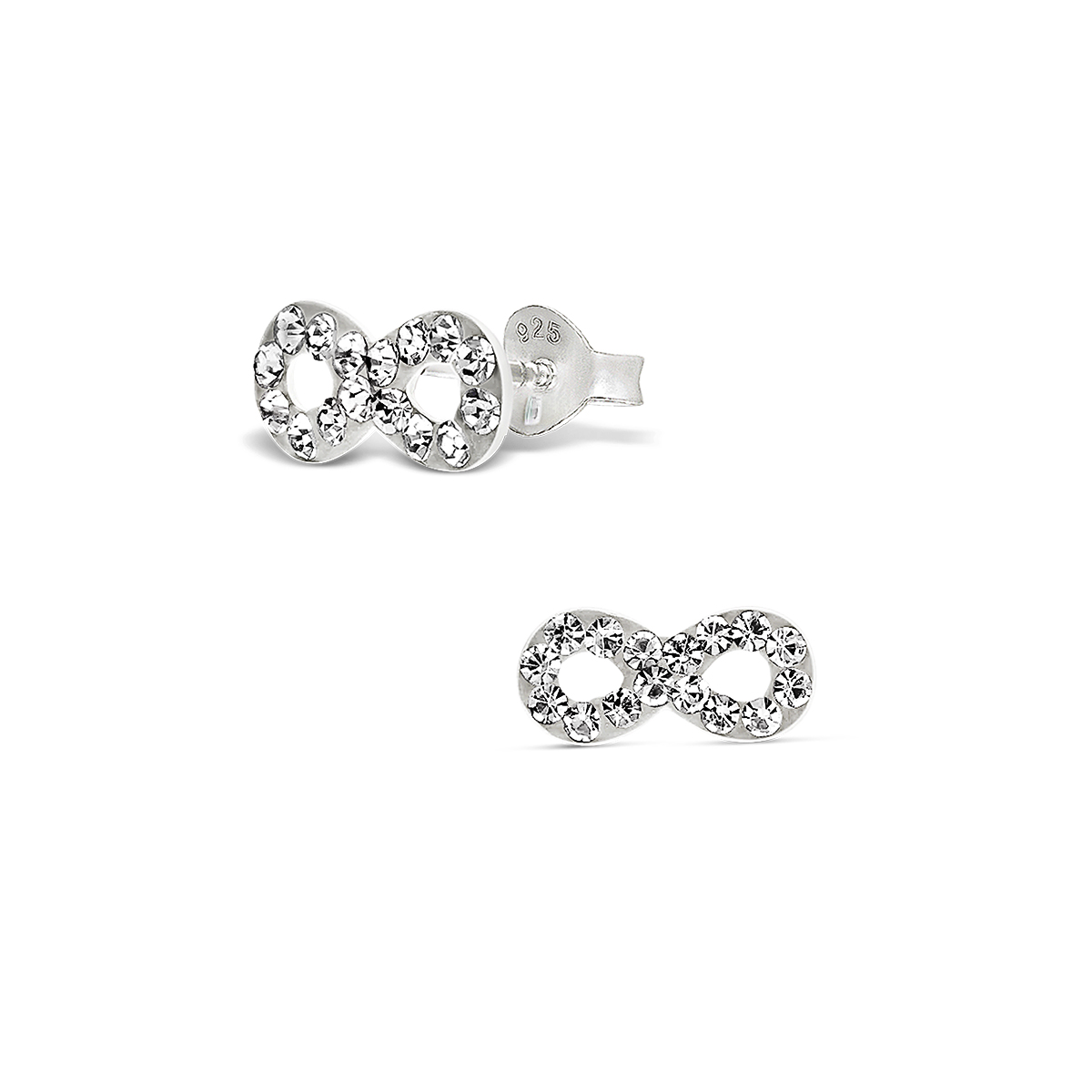 BOUCLES CRISTAL INFINI GRIS