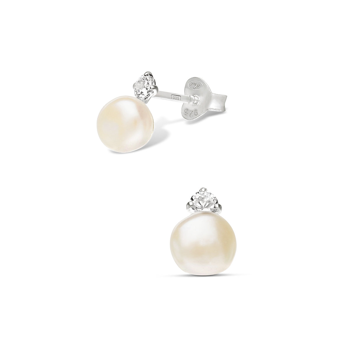 BOUCLES OXYDE ET PERLE NACRÉE