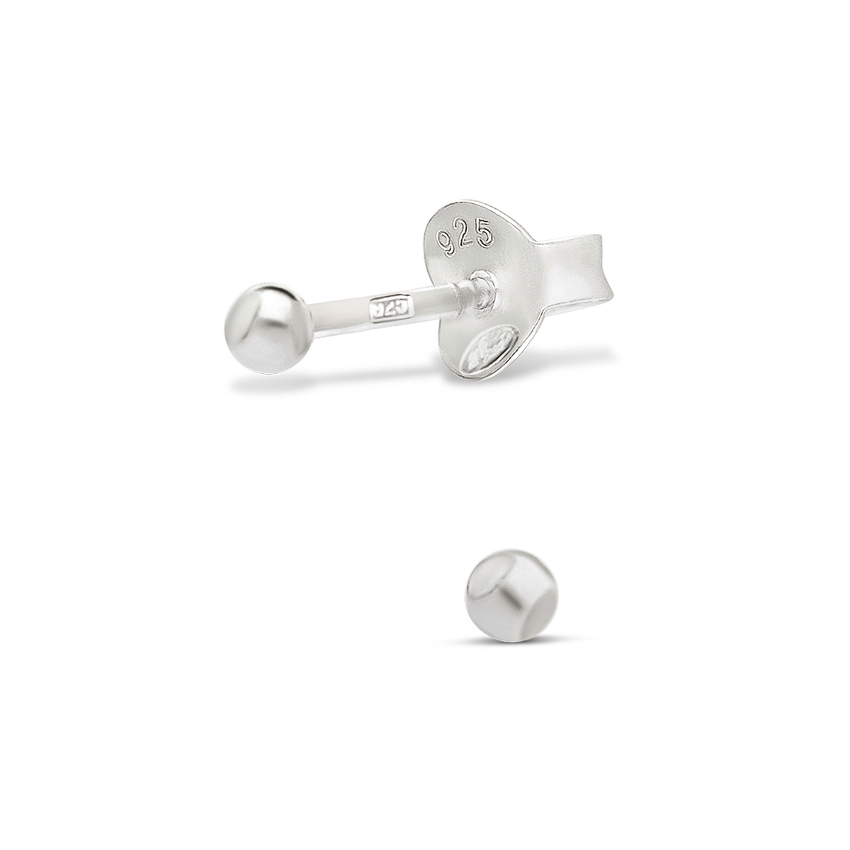 DIRECT OREILLES BOULE ARGENT 2MM