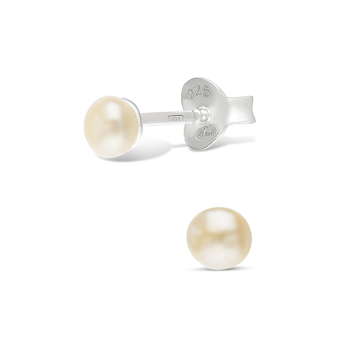 DIRECT OREILLES BOULE COULEUR NACRE 4MM