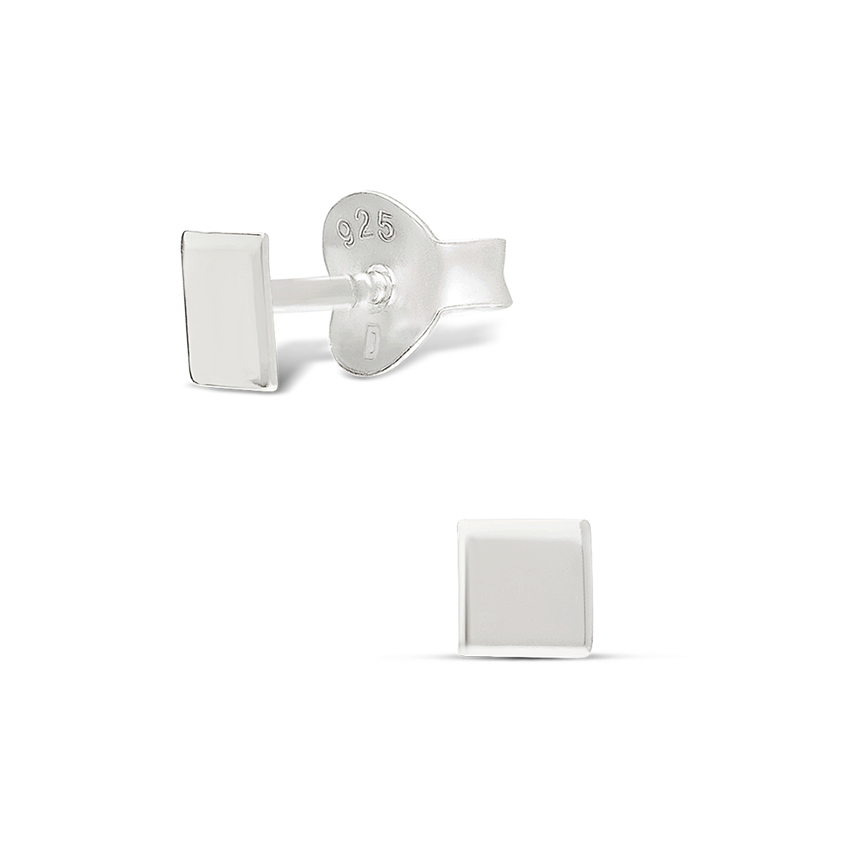BOUCLES CARRE LISSE 4MM