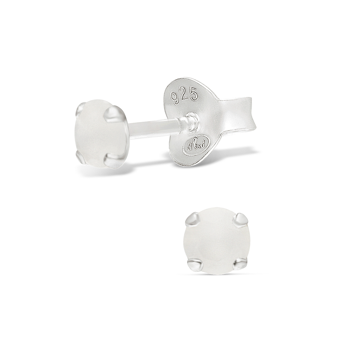 DIRECT OREILLES OPALINE RONDE 4MM
