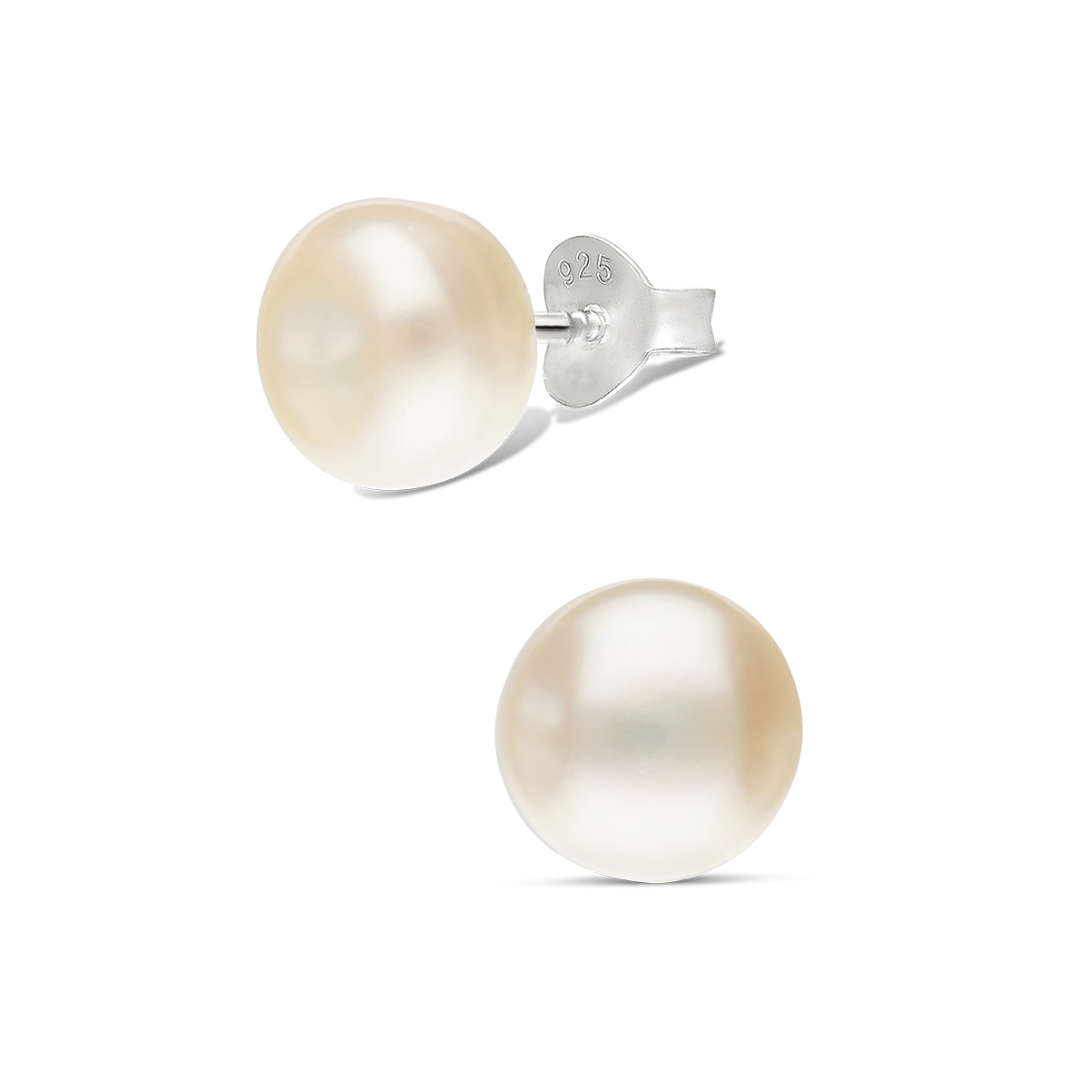 DIRECT OREILLES BOULE COULEUR NACRE 8MM