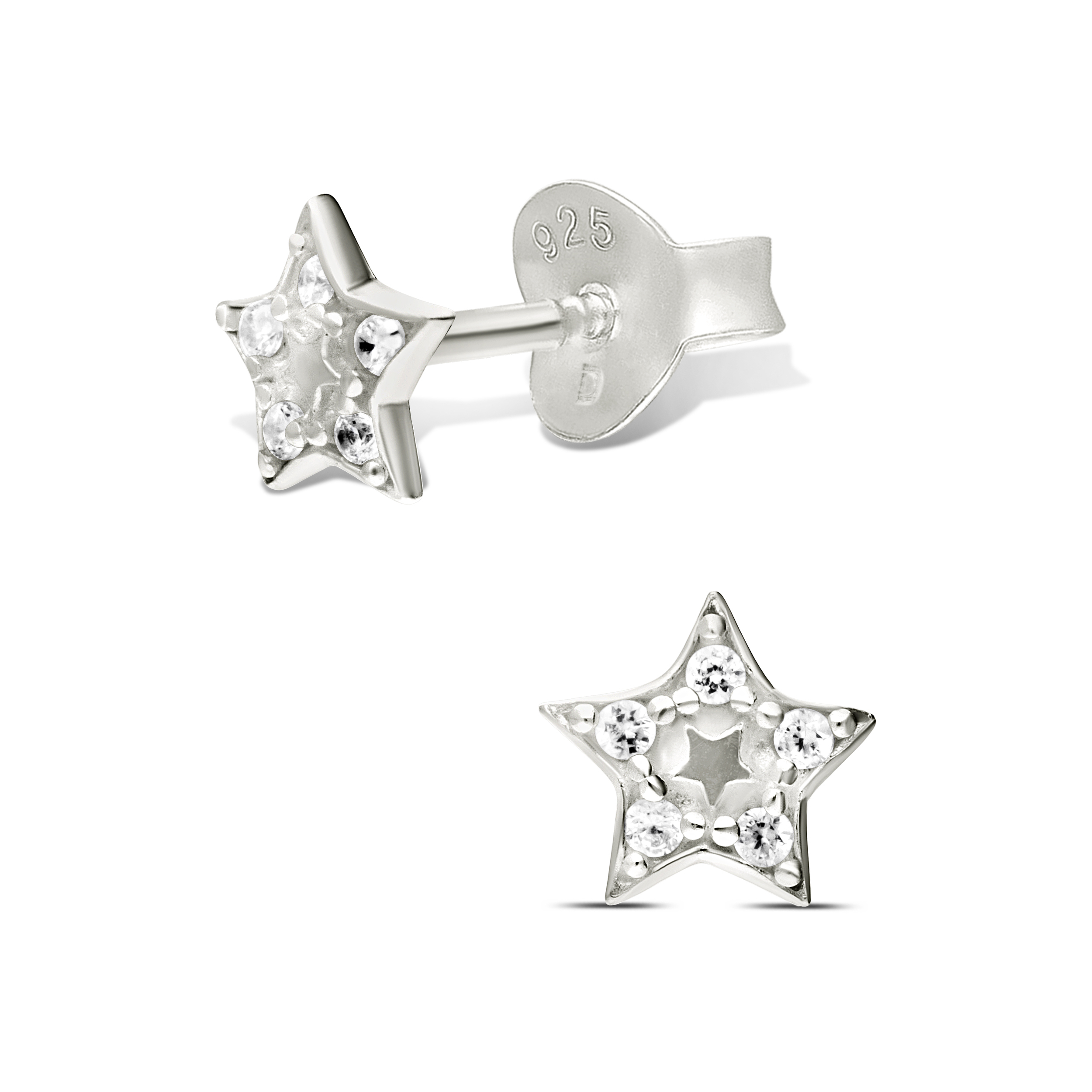 BOUCLES ETOILE ZIRCONIUM