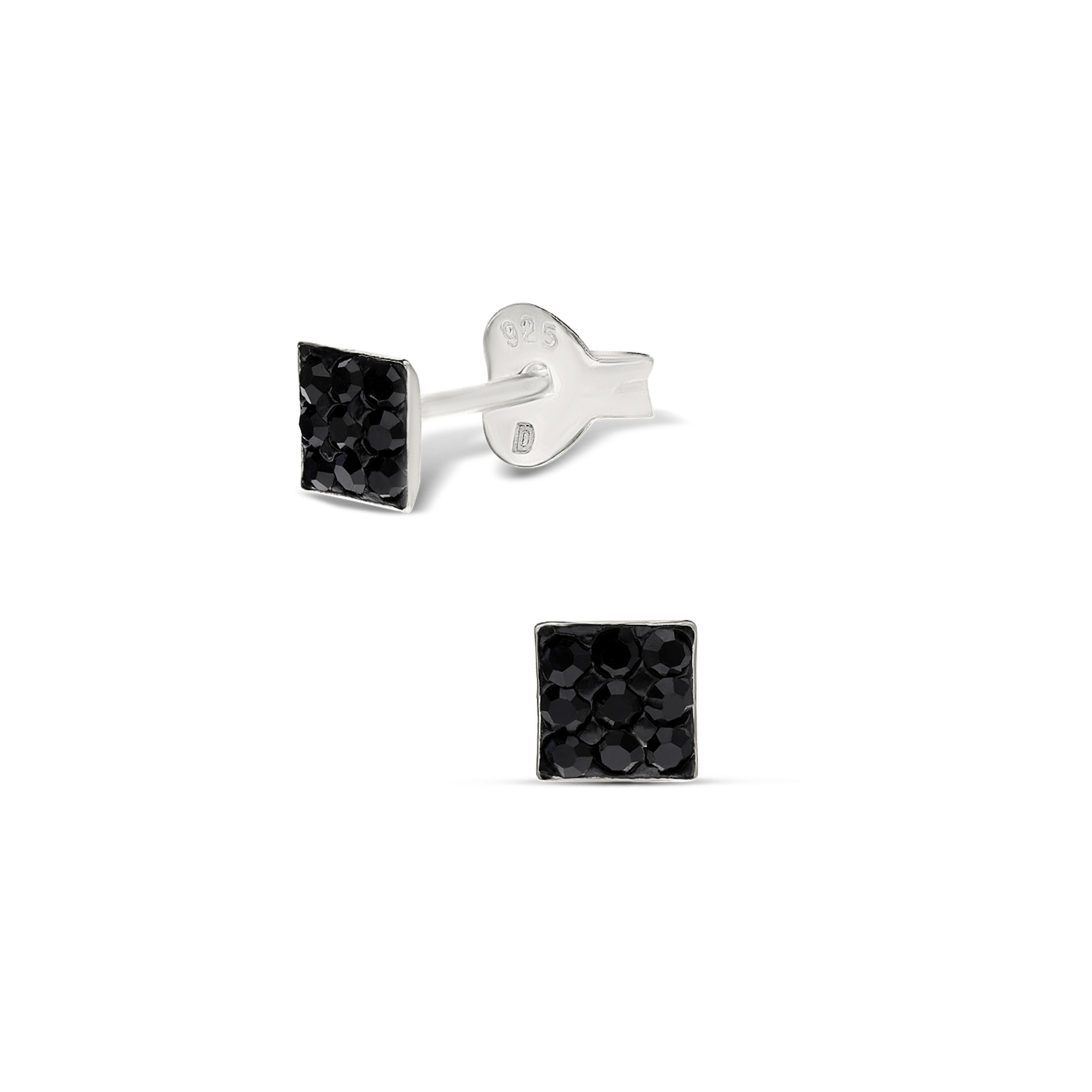 BOUCLES PETIT CARRE NOIR