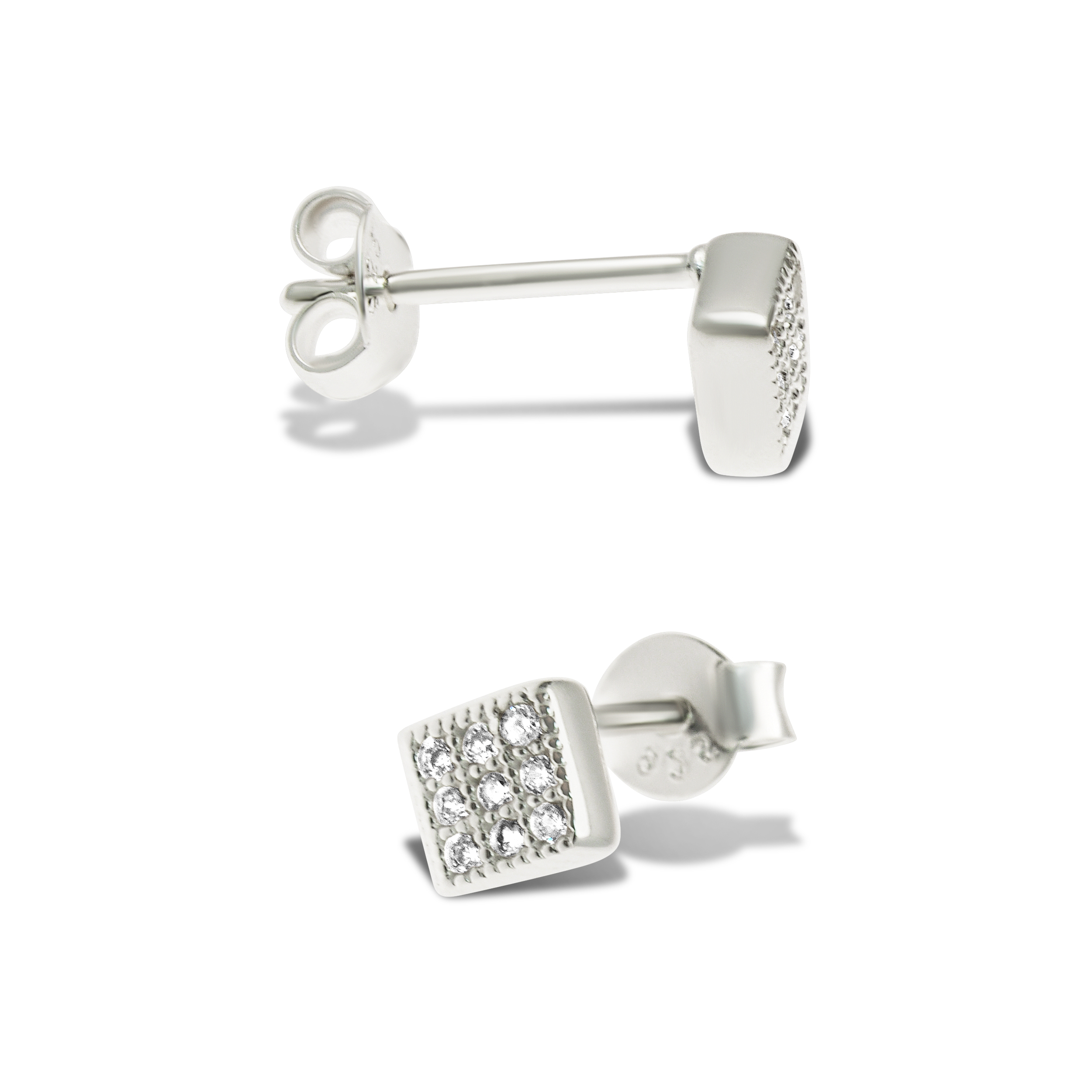 BOUCLES CARRE OXYDE 5MM
