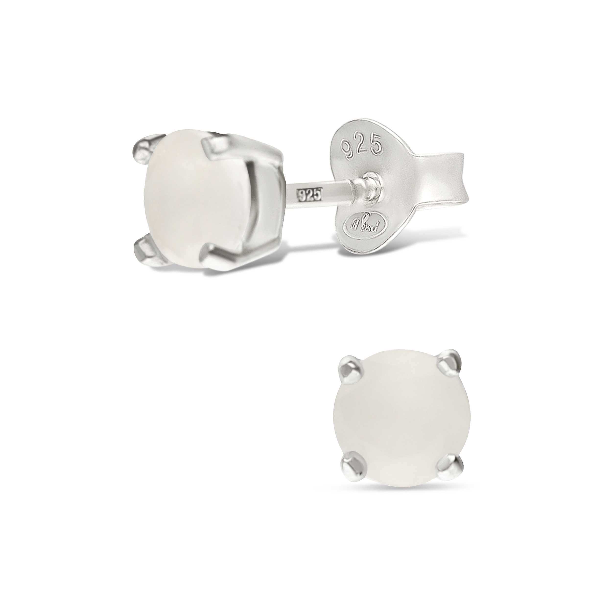DIRECT OREILLES OPALINE RONDE 5MM