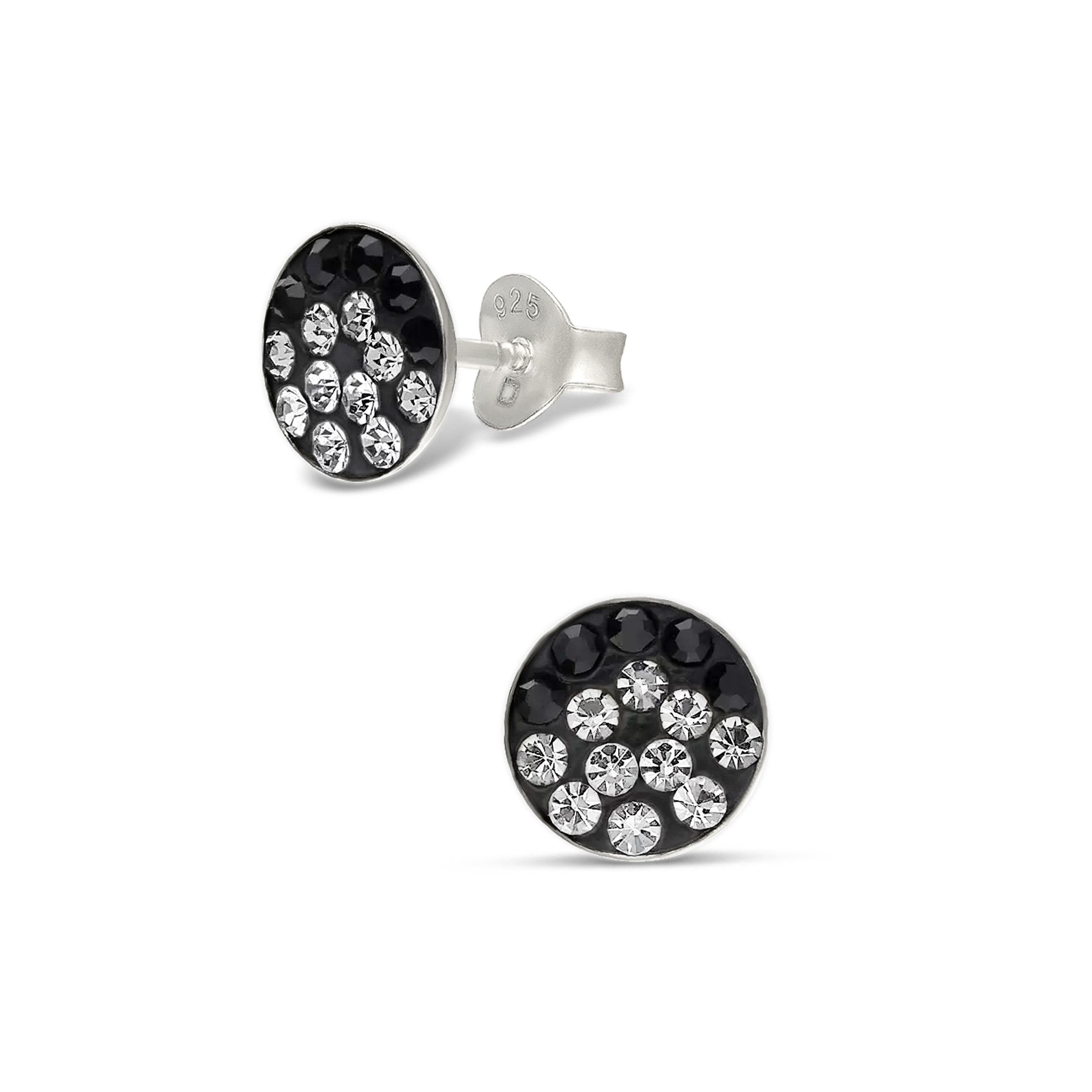 BOUCLES PLATES OXYDE NOIR BLANC & GRIS