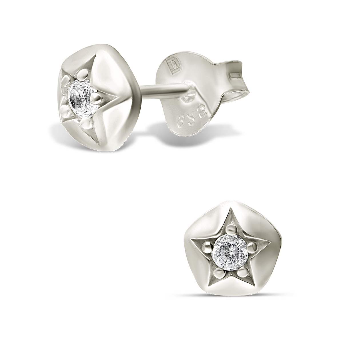 BOUCLES ETOILE OXYDE INCRUSTE