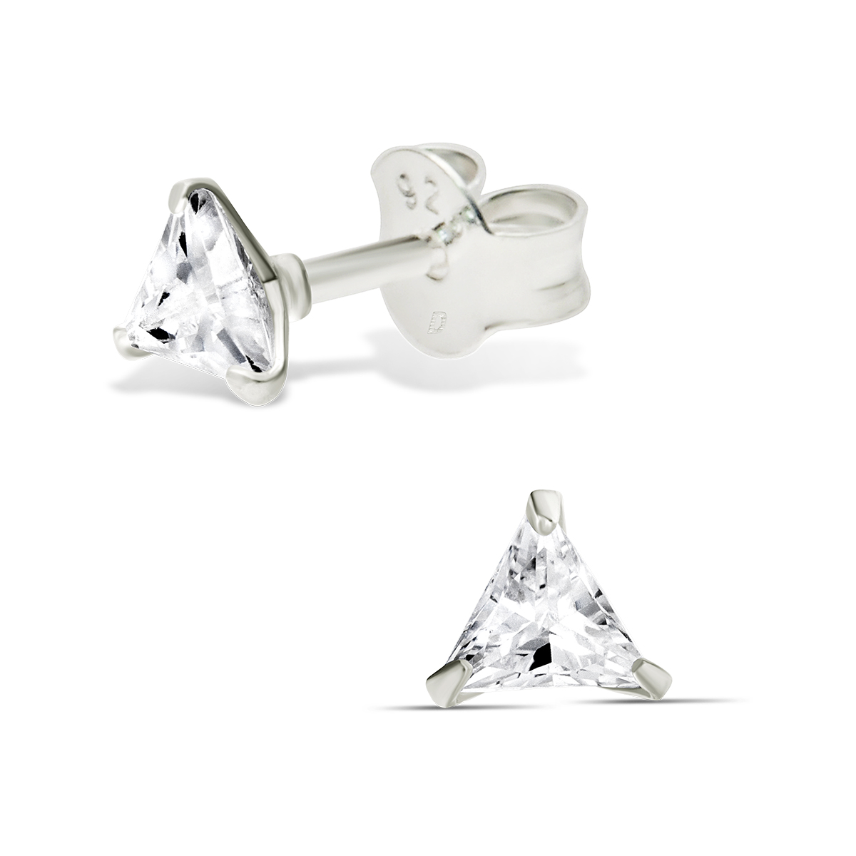 BOUCLES TRIANGLE OXYDE 4MM