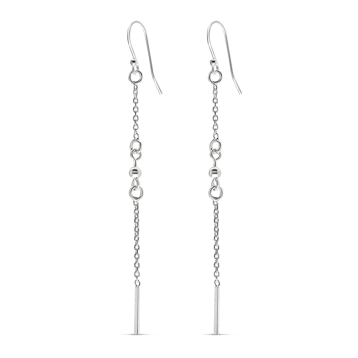BOUCLES CHAÎNETTE BOULE ET BARRE LISSE