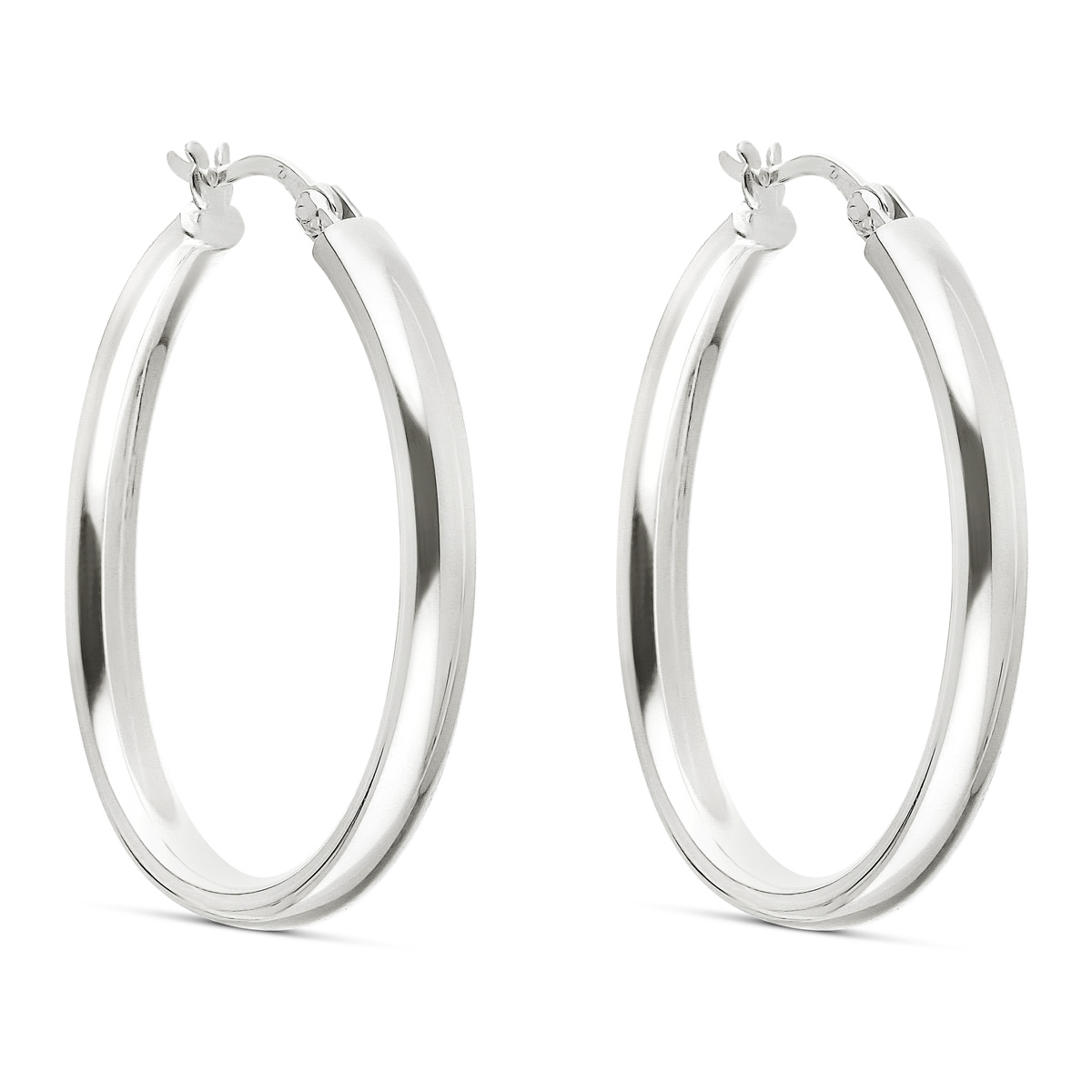 CREOLES OVALES TUBE ARRONDI 30MM