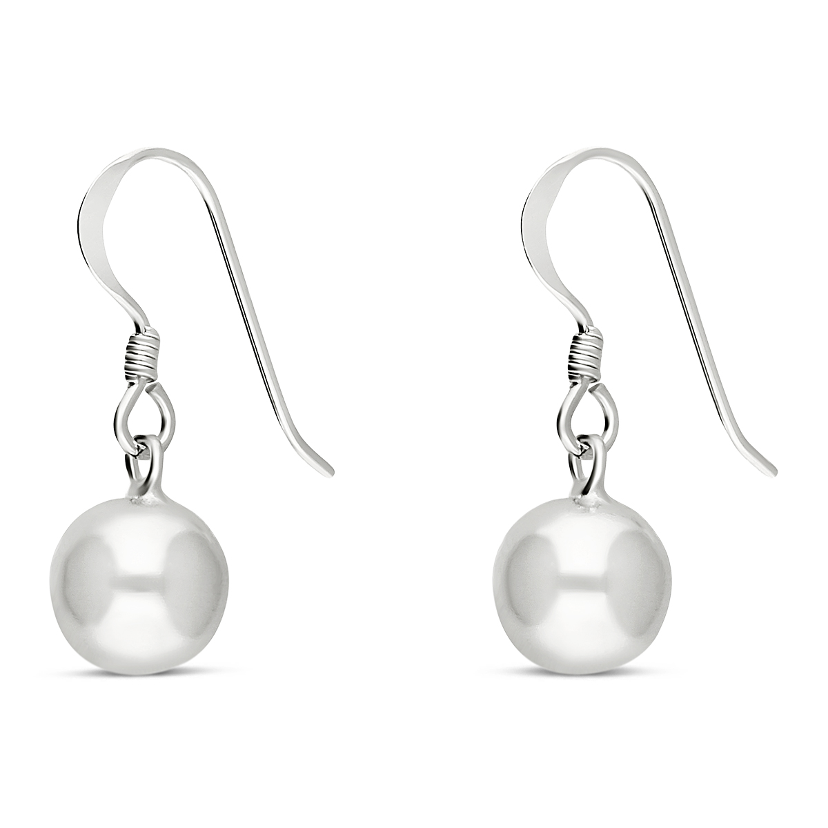 BOUCLES BOULE ARGENT 8MM