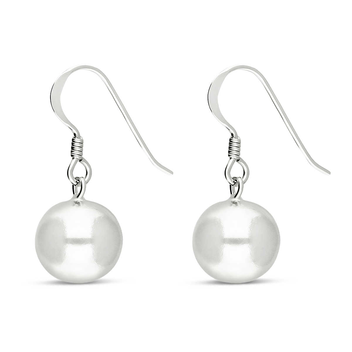BOUCLES BOULE ARGENT 10MM
