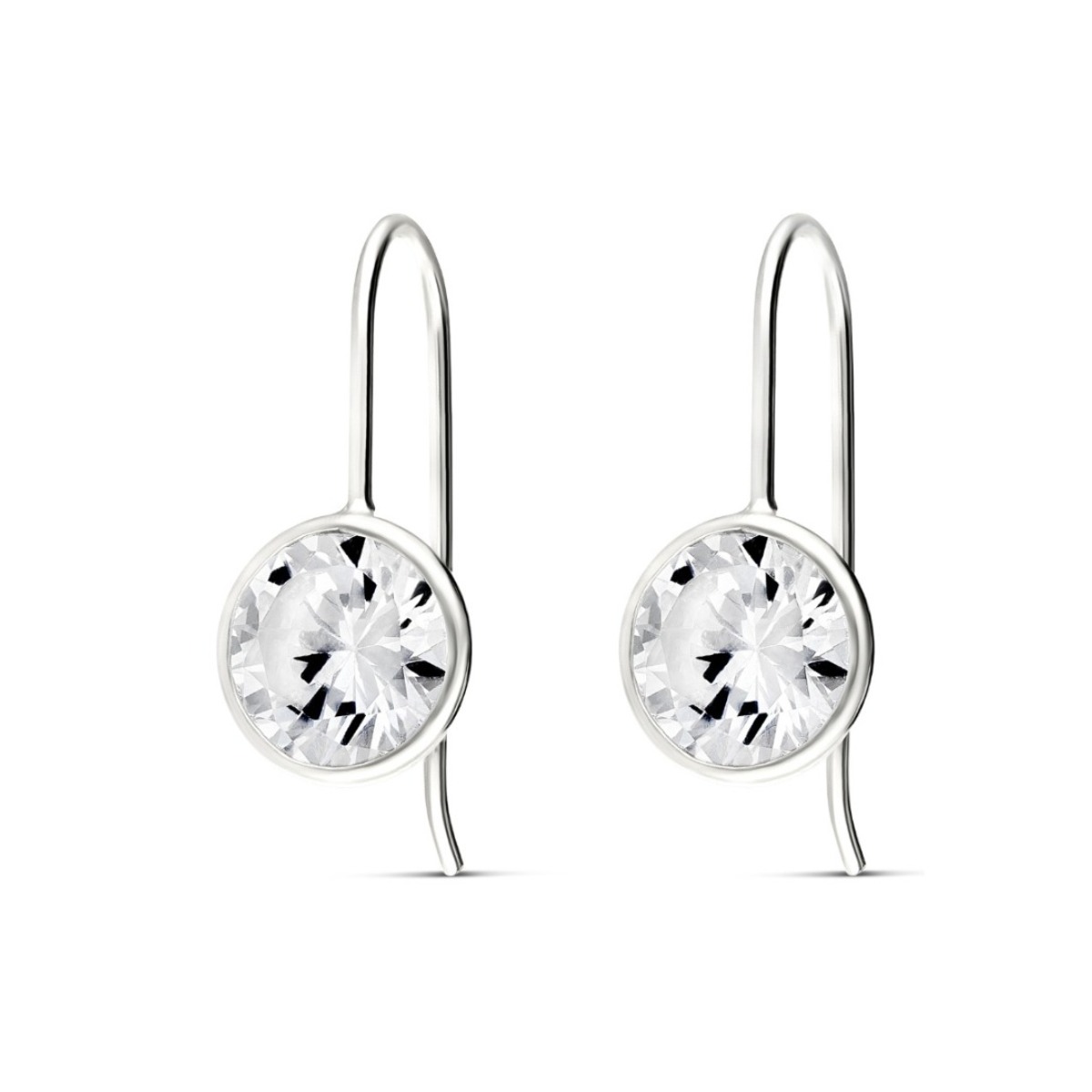 BOUCLES BLANCHES CRISTAL 8MM