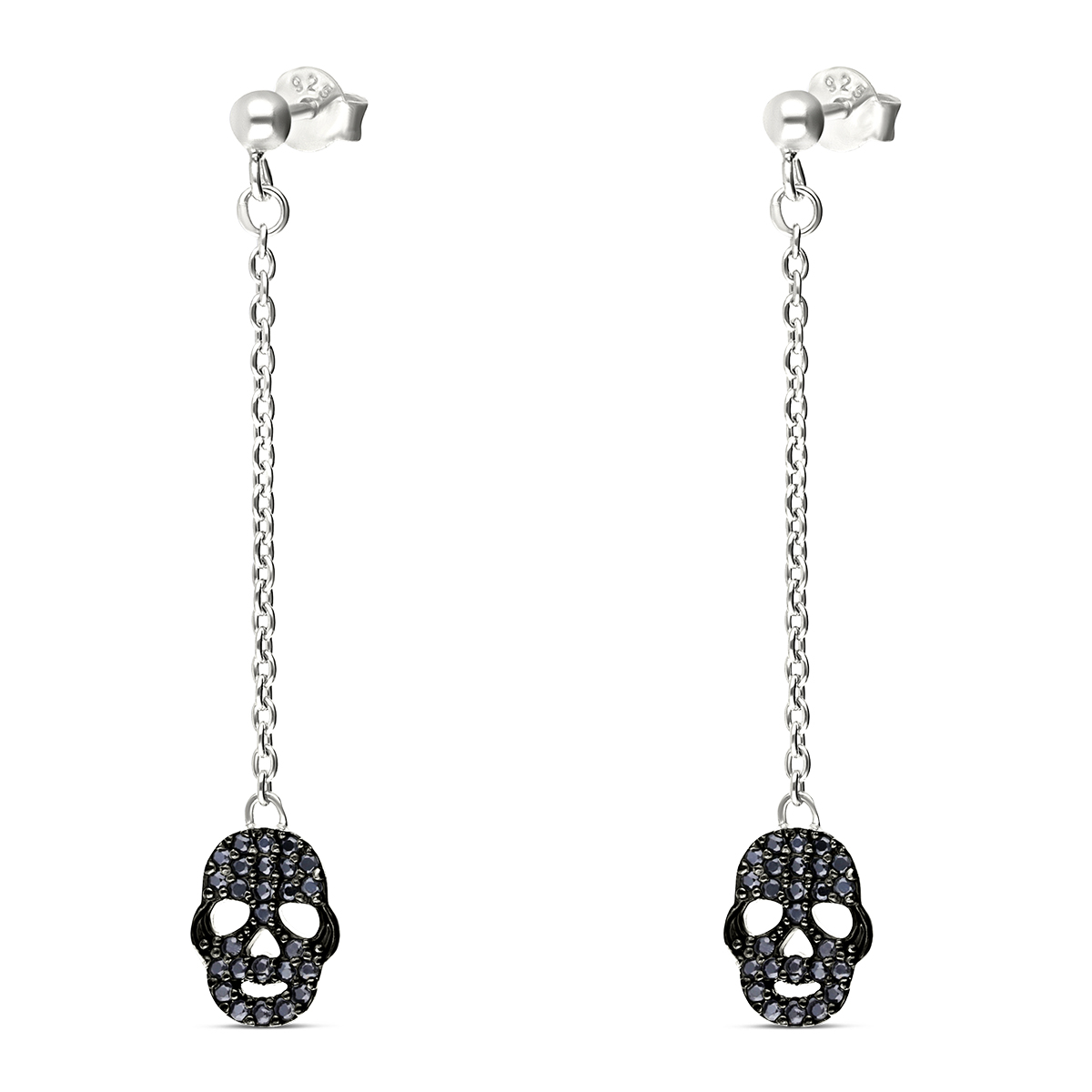 BOUCLES BLACK SKULL PENDANTES