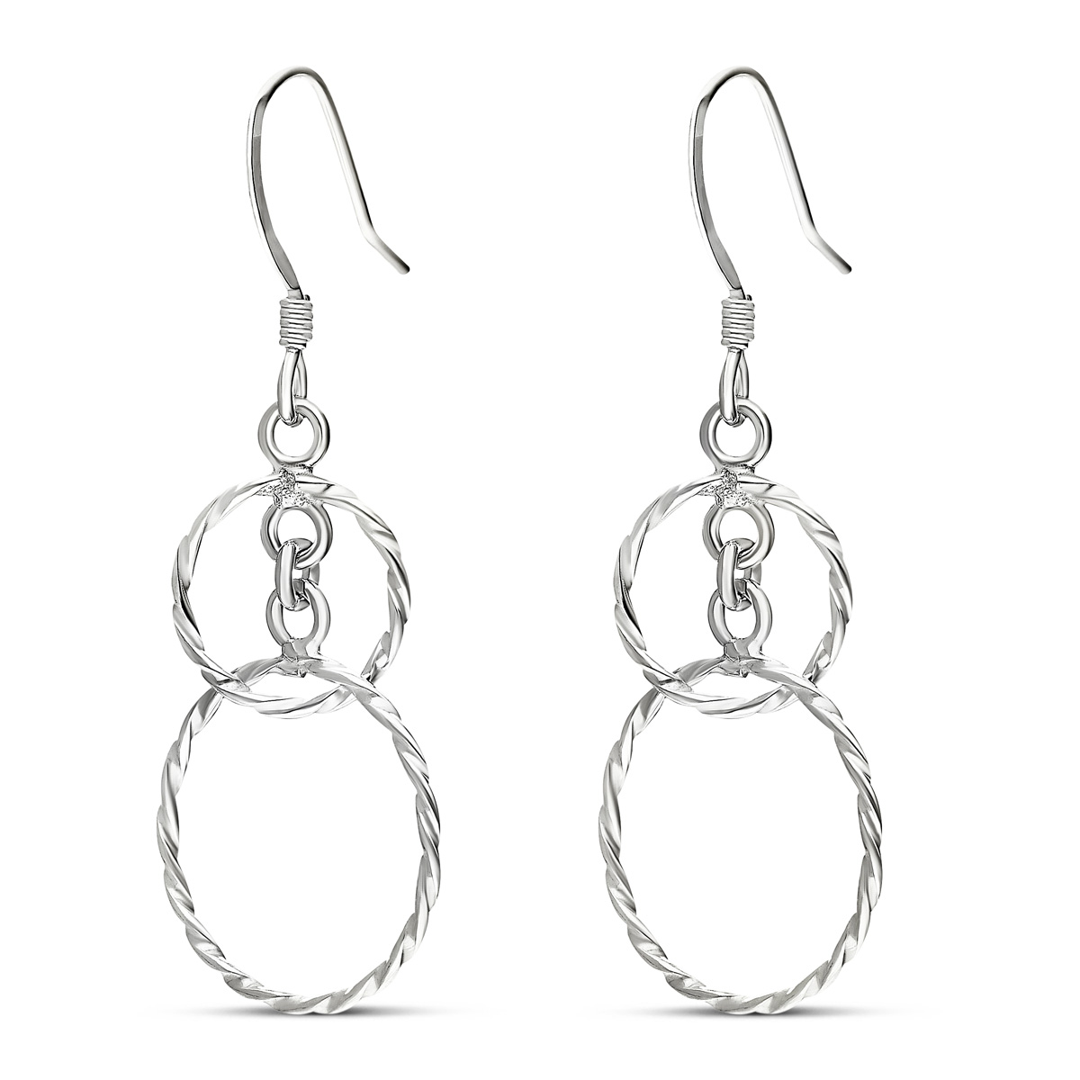 BOUCLES DEUX ANNEAUX TORSADES