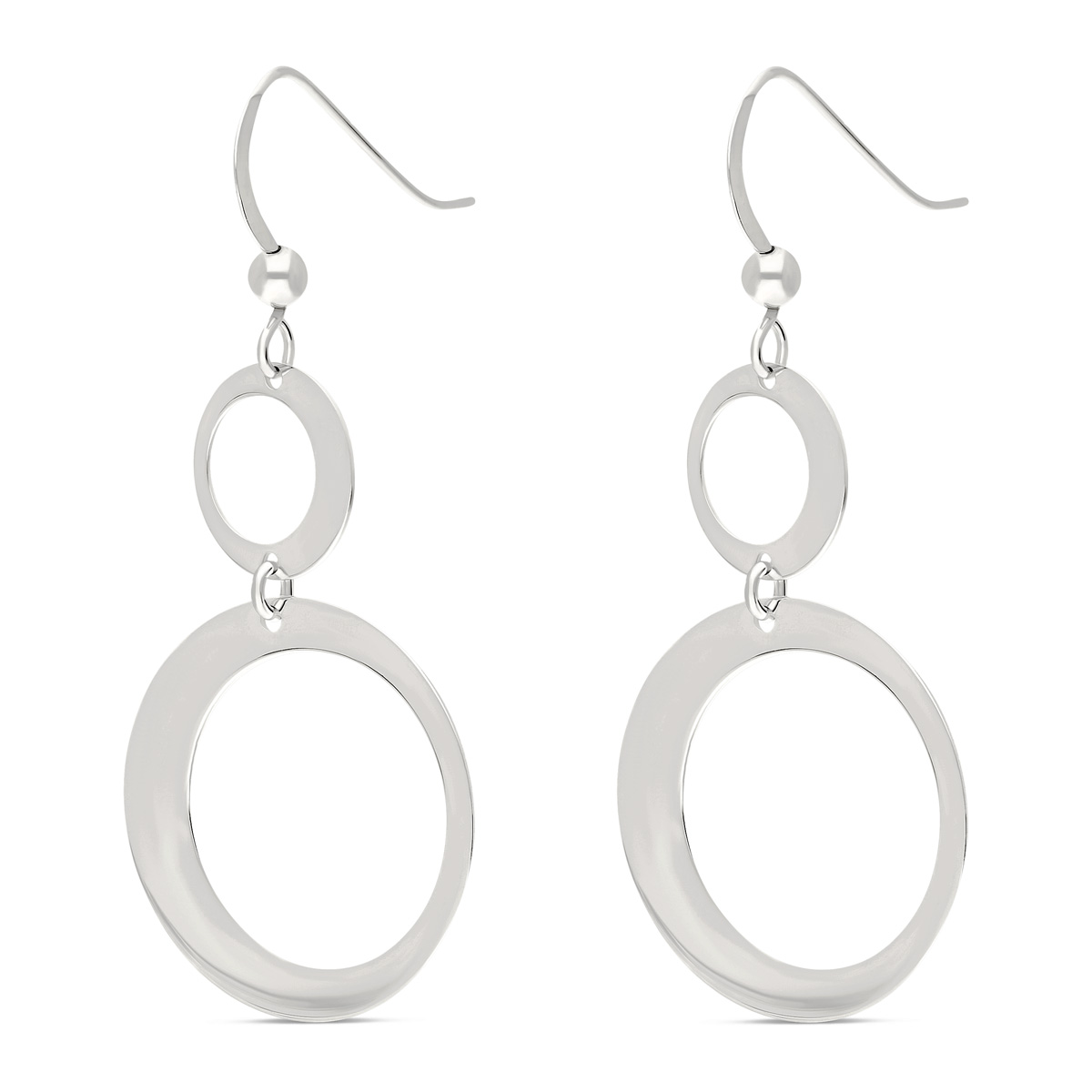 BOUCLES PENDANTES DOUBLES ANNEAUX