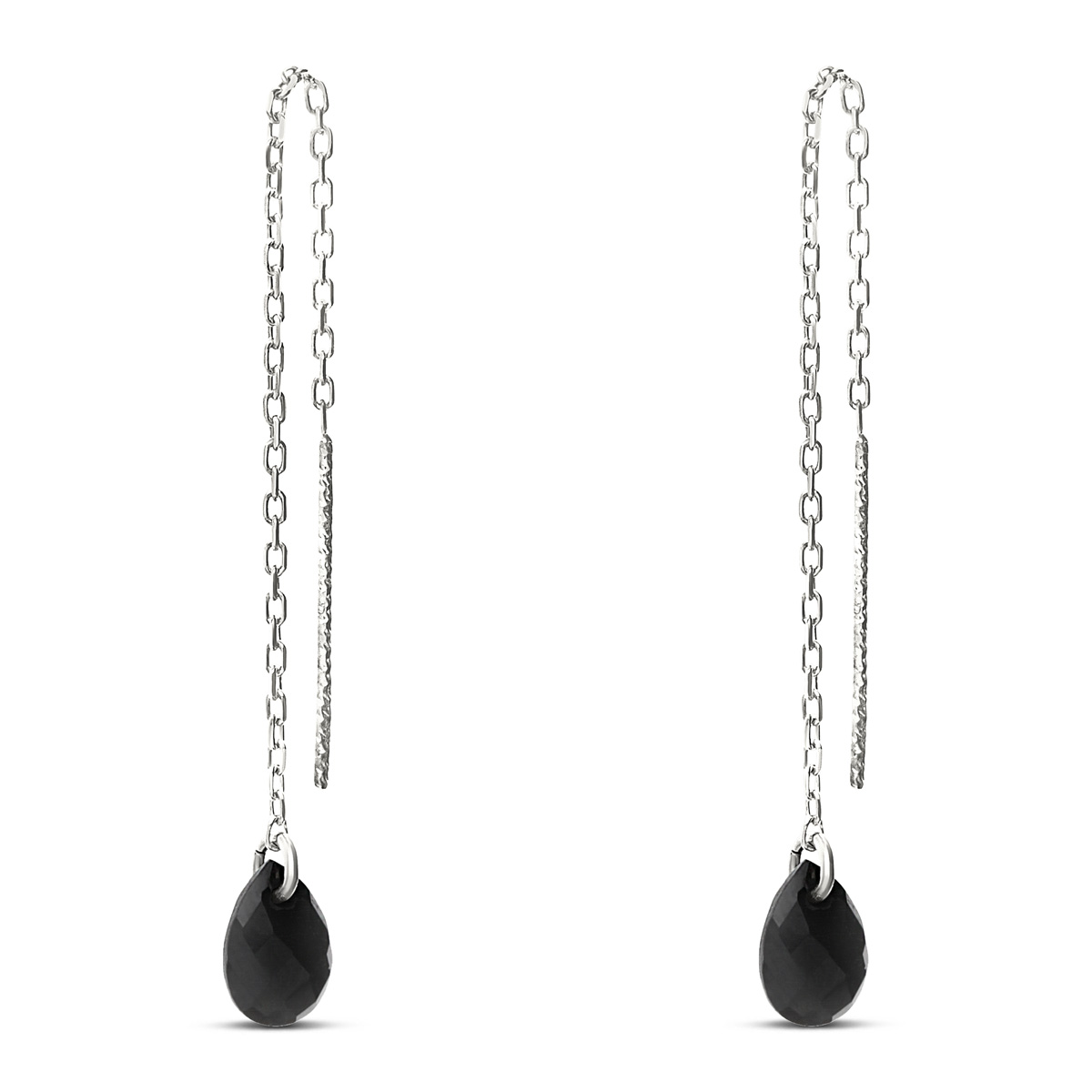 BOUCLES CHAINE FINE GOUTTE NOIRE