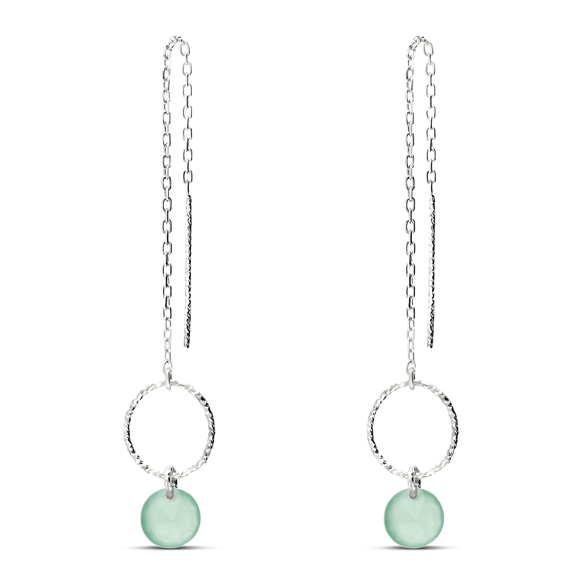 BOUCLES FINES ANNEAU ÉVIDÉ AVENTURINE