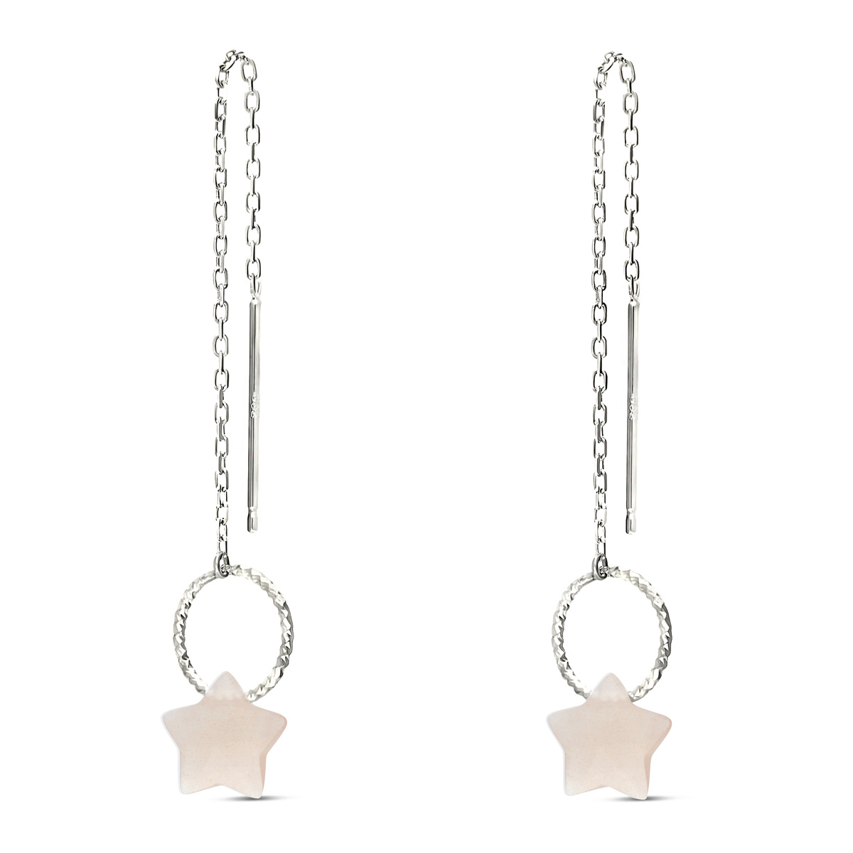 BOUCLES FINE ANNEAU ÉVIDÉ ETOILE PÊCHE
