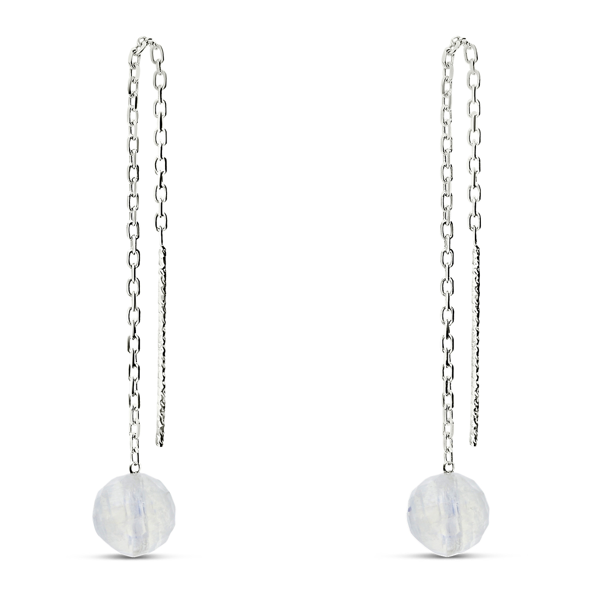 BOUCLE CHAINE FINE OPALINE 6MM
