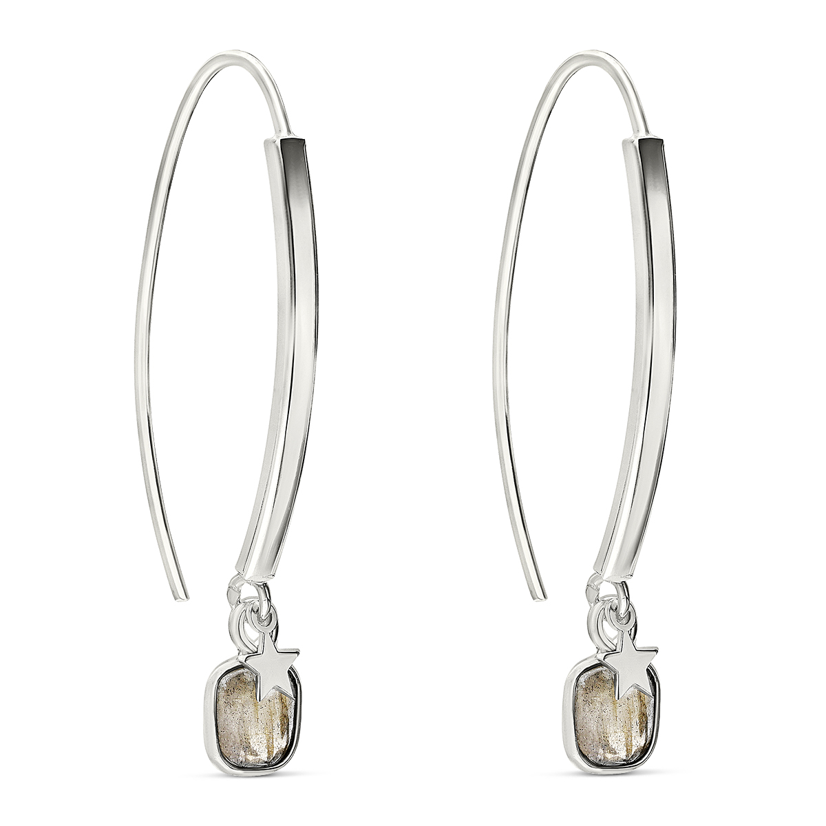 BOUCLES HOUSTON CARRE LABRADORITE