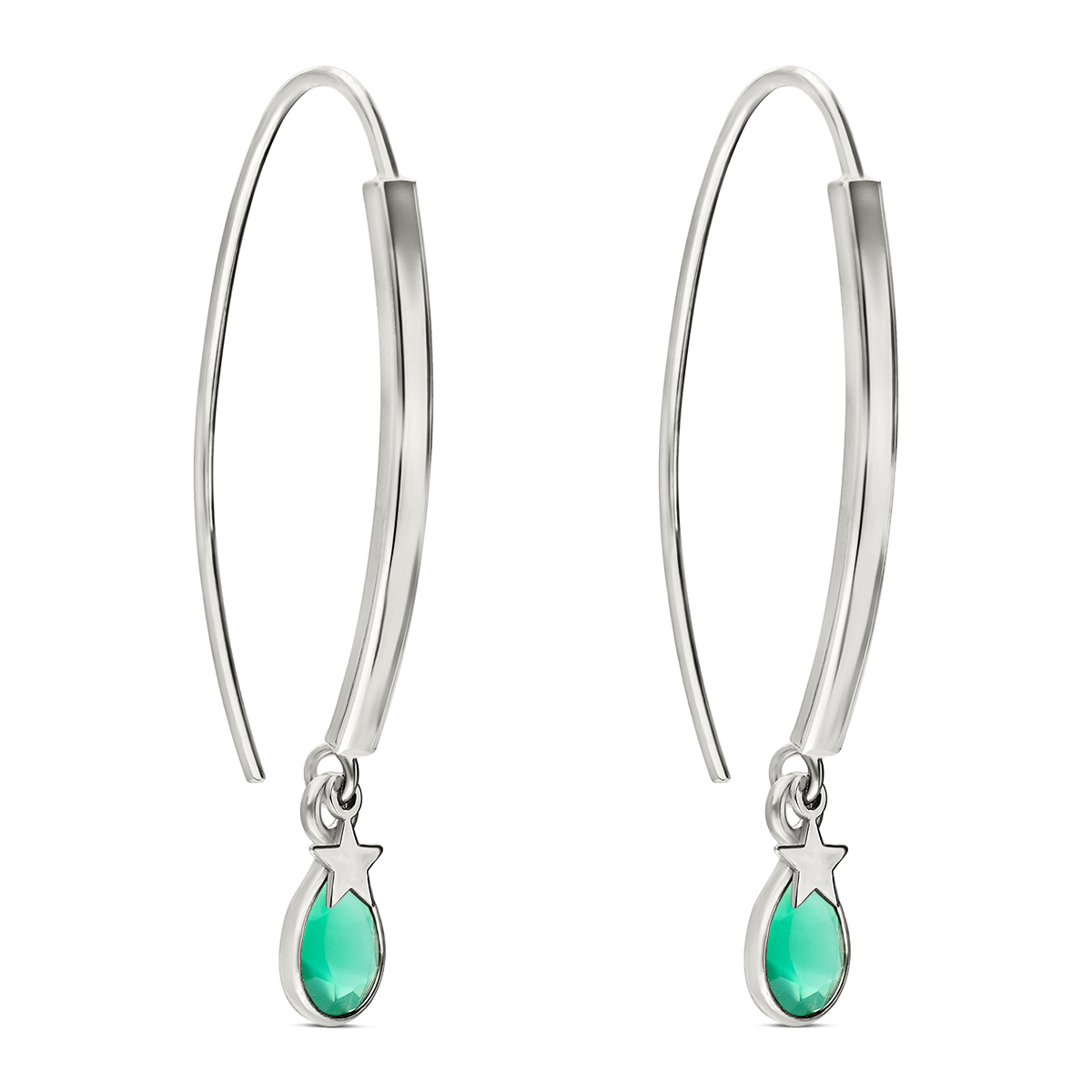 BOUCLES MENDI GOUTTE ONYX VERT
