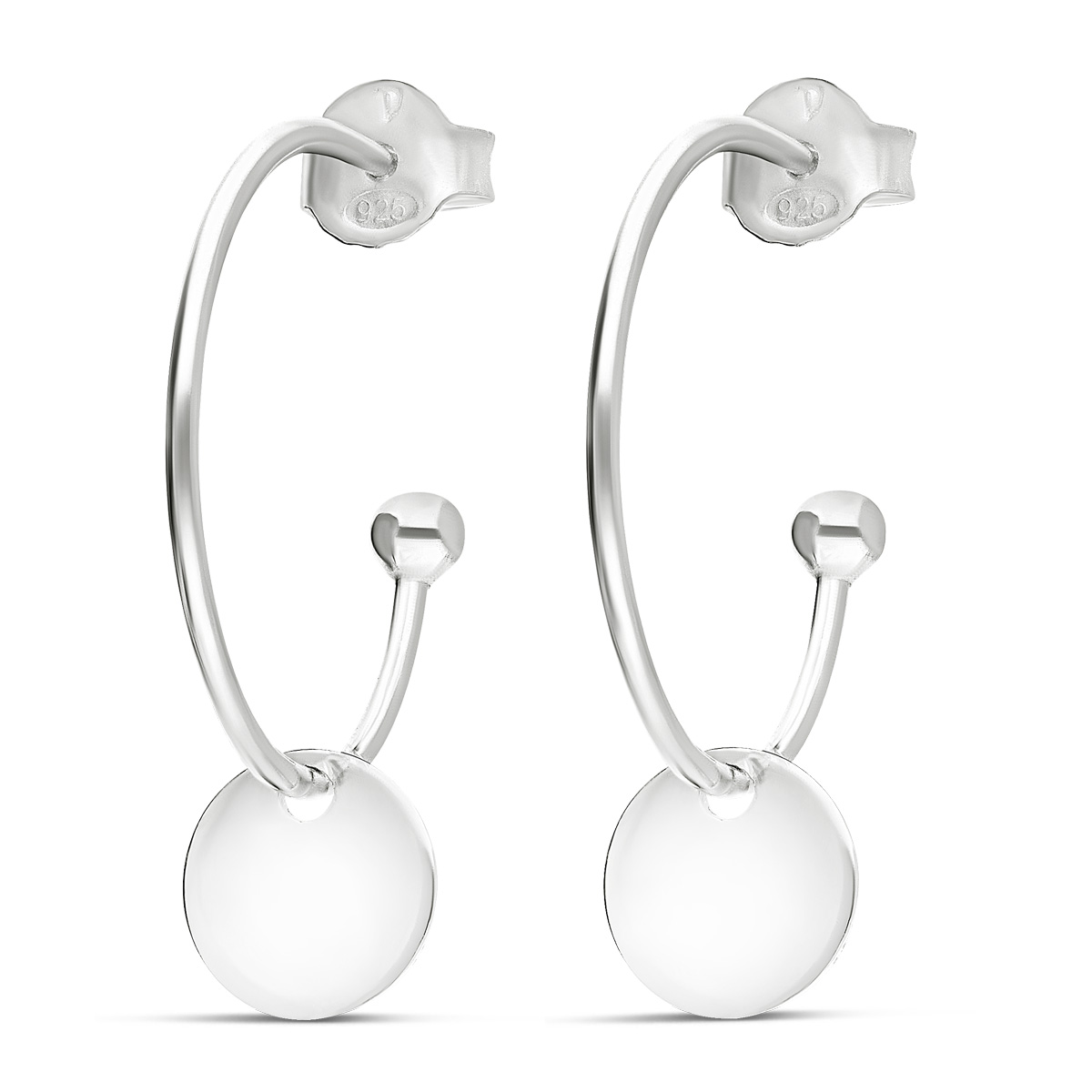CRÉOLES PASTILLE ARGENT