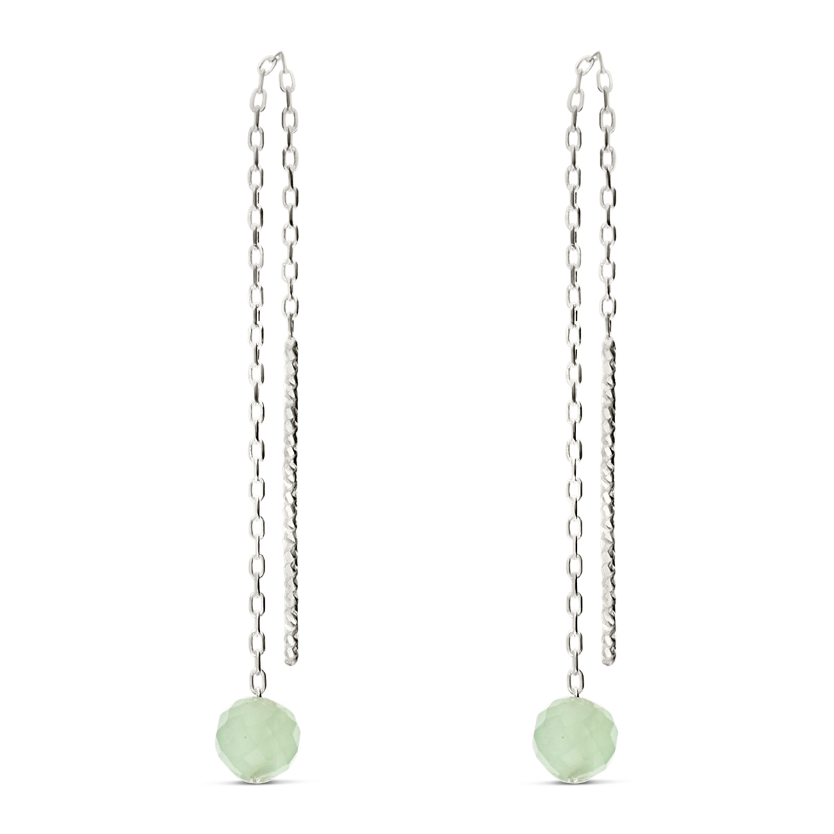 BOUCLES CHAINE FINE AVENTURINE 4MM