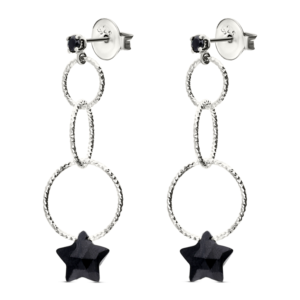 BOUCLES MULTI ANNEAUX ETOILE NOIRE